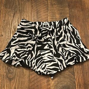 Mia New York Girls Dress Shorts Zebra Print Ruffle EUC